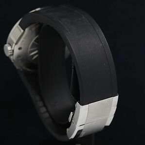 1円 稼働 良品 QZ ポルシェデザイン フラットシックス P6320 デイト クロノグラフ スモセコ 黒文字盤 メンズ腕時計 OKZ 2000000 3NBG2の画像3