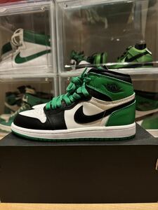 21cm Nike PS Air Jordan 1 Retro High OG Celtics Black and Lucky Green ナイキ エアジョーダン セルティックス ラッキーグリーン キッズ