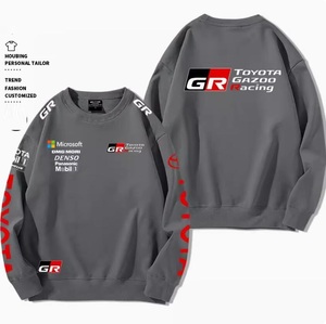 新作 トヨタ GR Gazoo Racing モータースポーツ ロゴ カジュアルな服 メンズ 長袖Tシャツ 長袖 スウェット 休暇服 S~3XL グレー