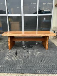 k0305603 ローテーブル 座卓 テーブル 無垢材 一枚板 天然木 和家具 無垢材 美品 中古品 現状品 レトロ ベンチ チェア 椅子 アンティーク