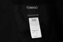 E477 美品 TOMASO stefanelli トマソ ステファネリ リボンベルト付 テーラードジャケット 黒 ブラック SIZE42 レディース_画像3