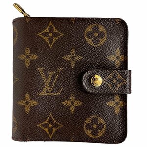 LOUIS VUITTON ルイ ヴィトン M61667 モノグラム コンパクトジップ 二つ折り財布 【中古】