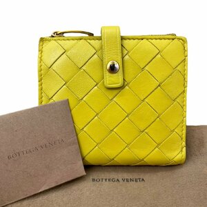 BOTTEGA VENETA ボッテガヴェネタ 600270 VCPP3 イントレチャート 二つ折り財布 レザー キウイグリーン 【中古】