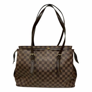 LOUIS VUITTON ルイヴィトン N51119 チェルシー トートバッグ ショルダーバッグ ブラウン系 ダミエ レザー レディース 【中古】