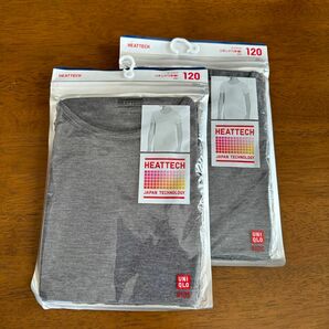 【未開封】2枚セット UNIQLO ヒートテック　UネックT半袖 120 グレー