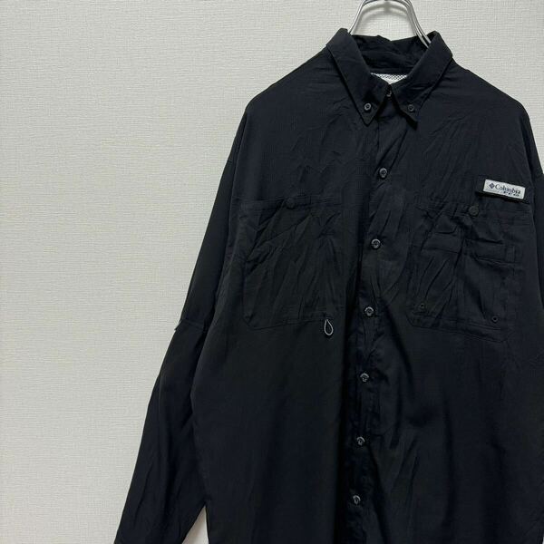 長袖シャツ　PFG フィッシングシャツ　古着　コロンビア　Columbia 黒