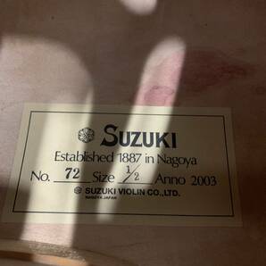 【直接引取り限定】 SUZUKI NO.72 1/2 チェロ 2003年 スズキ チェロ 弓 ソフトケース CELLO K.SUGITO 分数チェロ Dr 1533-37の画像7