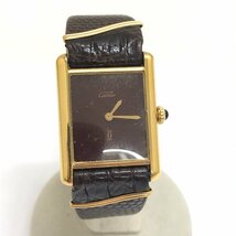 中古品 不動品 現状渡し ジャンク Cartier カルティエ マストタンク ヴェルメイユ 925 ゴールドカラーケース 社外ベルト 質屋出品_画像1