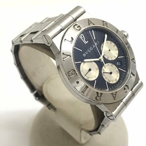 中古品 ジャンク品 現状渡し 不動品 BVLGARI ブルガリ ディアゴノ CH35S SS QZ クォーツ クロノグラフ デイト付 黒文字盤 腕時計 質屋出品の画像2