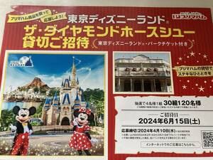 東京ディズニーランド ザ・ダイヤモンドホースシュー貸切ご招待（パークチケット・ランチ付）30組120名　プリマハム　レシート応募