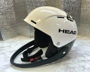 1◆356 HEAD(ヘッド) TEAM SL レーシング ヘルメット XL-XXLサイズ 60-63㎝ チンガード ホワイト×ブラック [札幌・店頭引取可]