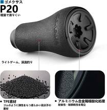 ブラック 20mm-TPE製 ゴメクサス P20 ハンドルノブ TPE製 ノブ アルデバランBFS 紅牙 X IC アブレボビース_画像8