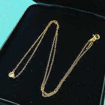 【極美品】Tiffany & Co. ネックレス　バイザヤード　ダイヤ　K18 箱付き_画像4