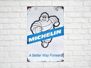 ブリキ看板 MICHELIN ミシュラン 117 メタルプレート インテリア ガレージ アメリカン雑貨 レトロ風 ビンテージ風 おしゃれ 新品