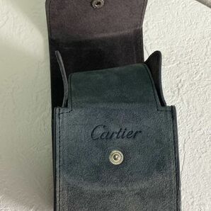 時計空箱 Cartier/カルティエ 腕時計 時計ケース トラベルケース 携帯用ウォッチケース レザースエード グレイ系 クッション付 自宅保管品の画像3