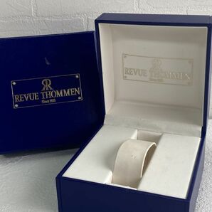 時計 レビュートーメン/REVUE THOMMEN 空箱 時計用 収納箱 レザー BOX 青×白 収納ケース 外装化粧紙箱 コレクター 自宅保管品の画像2