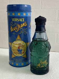 ジャンク品 VERSACE/ヴェルサーチ BLUE JEANS MAN/ブルージーンズ オードトワレ 75ml イタリア製 インテリアに　長期保管品