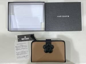 #Y8648　☆☆MARY QUANT 二つ折り財布 ベージュ　ブラウン☆☆美品☆☆