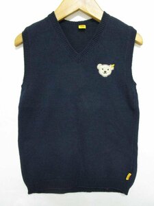 [ including carriage ][ Kids / child ] Steiffshu type the best 100cm navy blue navy knitted ground V neck man woman common use /n471785