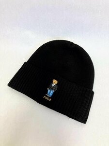 【送料込】【男女共用】POLO RALPH LAUREN ポロラルフローレン ポロベアニット帽ビーニー 47cm ブラック×ベージュ×ブルー他 s3406372