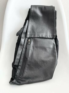 [ including carriage ]CRESCENT * bag * lady's [6434700]kre cent black / adult casual body bag leather unisex travel 