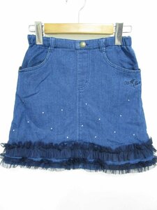 [ including carriage ][ Kids / child ] mezzo piano Mezzo Piano skirt 140cm blue blue navy blue navy cotton cotton . for girl /n472003