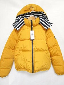 【送料込】[新品] [キッズ/子供] PETIT BATEAU プチバトー フード付きジャケット/リバーシブル 160cm 黄/紺×白ボーダー 女の子用 /n47203