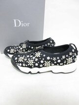 【送料込】 Dior クリスチャンディオール ウエアー 靴 ブラック 黒 DIOR FUSIONスニーカー スリッポン KCK105BRVS900 size35 22.0cm/958067_画像1