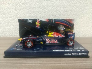 ミニチャンプス 1/43 ユーロスポーツ別注 レッドブル・ルノー RB7 S・ベッテル 2011 モナコGP Winner