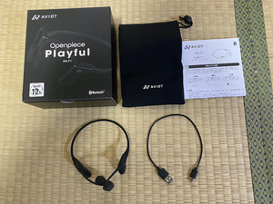 AVIOT 骨伝導 Bluetooth イヤフォン Openpiece Playful WB-P1-BK アビオット イヤホン ヘッドフォン ヘッドホン ランニング スポーツ 音楽