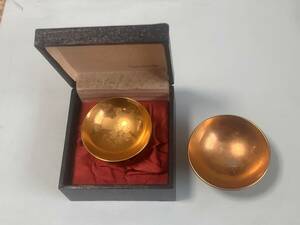 24KGP gold cup 6 piece .. virtue futoshi .10000 jpy . original gilding plate 2 piece 