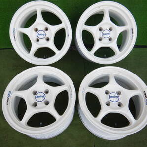 ★ENKEI Racing★15×7JJ OFF:+45 PCD100-4H ハブ径；73mm 傷、汚れ、錆、塗装がれ等あり 4本 MADE IN JAPANの画像1