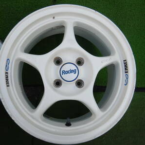 ★ENKEI Racing★15×7JJ OFF:+45 PCD100-4H ハブ径；73mm 傷、汚れ、錆、塗装がれ等あり 4本 MADE IN JAPANの画像4