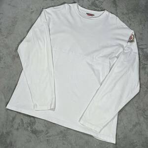 1円　極美品　モンクレール　MONCLER マグリア　ジーニアス　長袖Tシャツ ロンT XLサイズ　白 ビッグロゴ　ビッグシルエット　7062