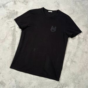 1円〜　極美品　MONCLER モンクレール　ロゴ刺繍ワッペン　半袖Tシャツ ブラック　Mサイズ　7282