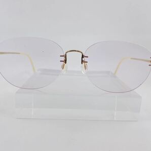 Qa100 HOYA ( ダイヤ-k18 金飾り) メガネ フレーム 日本製 まとめ ビンテージ 度に入り ツーポイント 高級美品の画像2