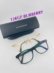 Qa80 12KGF BURBERRY ツーポイント/ バーバリーメガネフレーム まとめ　金張り　度に入り