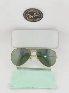 QA 40 レイバン Aviator G-15 ボシュロム製　ビンテージ サングラス B&L Ray-Ban USA 58／14 ゴールド