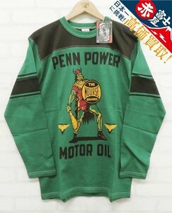 8T0626【クリックポスト対応】未使用品 BOOTLEGGERS PENN POWER MOTOR OIL フットボールTシャツ ブートレガーズ