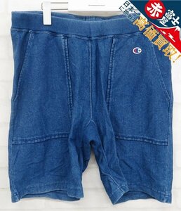 3P6093/ Champion indigo . Rebirth we b sweat shorts Champion short pants 