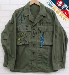 8T0752/未使用品 SHANANA MIL GYPSY HAND PAINT POPEYE HBT JACKET シャナナミル ファティーグジャケット