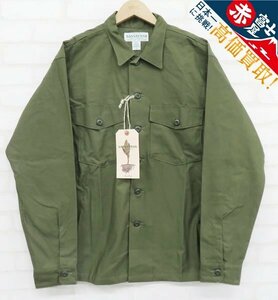 8T0713/未使用品 SASSAFRAS Gardeners Half Back satin SF-221955 ササフラス ガーデナーズハーフ シャツ