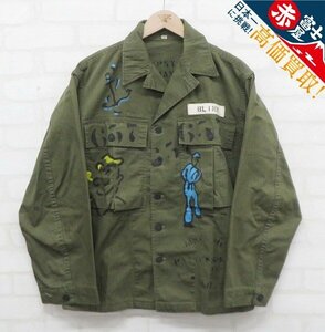 8T0688/未使用品 SHANANA MIL GYPSY HAND PAINT POPEYE HBT JACKET シャナナミル ファティーグジャケット