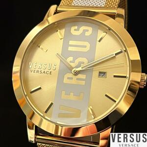 【激レア】Versus Versace/ベルサス ベルサーチ/メンズ腕時計/男性用/ヴェルサス ヴェルサーチ/お洒落/ ゴールド色/プレゼントに/希少/高級