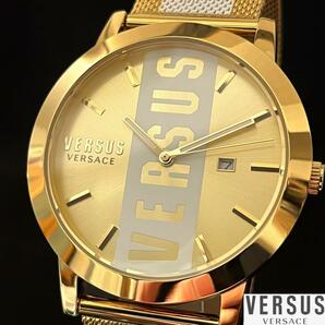 【激レア】Versus Versace/ベルサス ベルサーチ/メンズ腕時計/男性用/ヴェルサス ヴェルサーチ/お洒落/ ゴールド色/プレゼントに/希少/高級の画像1