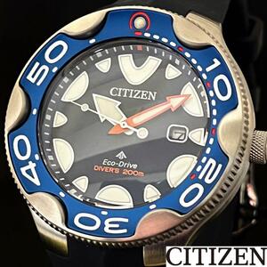 【CITIZEN】プロマスター/Promaster/ダイバー/メンズ腕時計/シチズン/海/シャチ/男性用/ソーラー式/高級/お洒落/プレゼントに/ブルー.青色