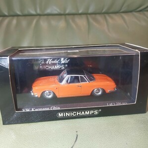 MINICHAMPS VW カルマンギア タイプ３ 1966 オレンジ ローダウン改 ミニチャンプスの画像1