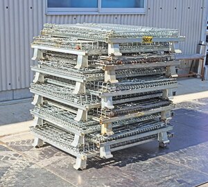 5616C24 パレッティーナ 450kg まとめて10個セット ボックスパレット メッシュパレット 鉄かご 網 あみ 作業場