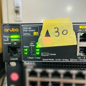 ▲30【通電OK】 HPE Aruba J9774A 2530 8G PoE+ Switch レイヤー 2 スイッチ ボックス型 IPv6 QoS SFPスロット スイッチングハブ