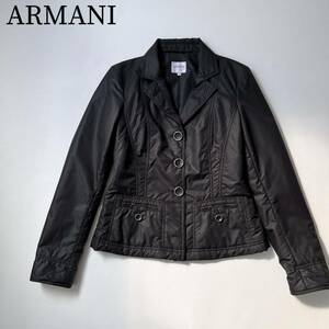 美品 ARMANI COLLEZIONI アルマーニコレツォーニ テーラードジャケット アウター　ブルゾン　ジャンバー 中綿　ロールアップ レディース